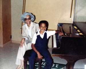 Mrs. Johnson and I after my first piano recital - June 15, 1986