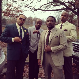 Eric Roberson, Darion Alexander, Phonte, and I on set in NC (Dec. 2013)